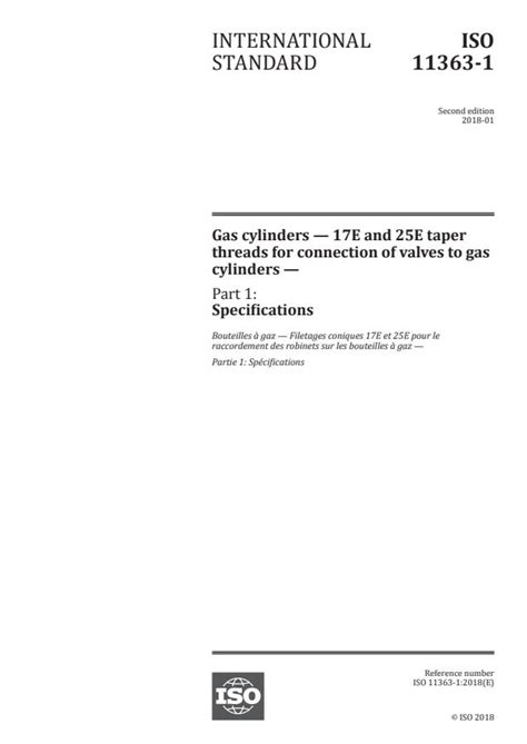 ISO 11363-1:2018 - Gas cylinders — 17E and 25E taper threads for ...