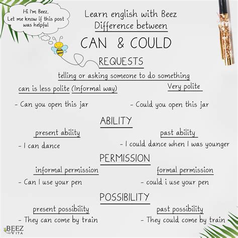 Beez Vita: Difference between Can and Could