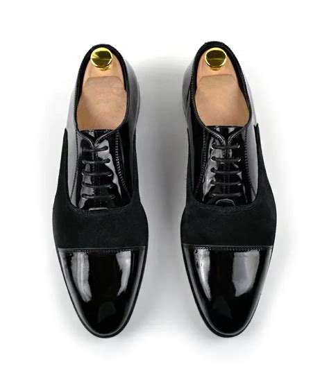 Pelle Santino - Black Patent Combination Oxfords – The Dapper Man