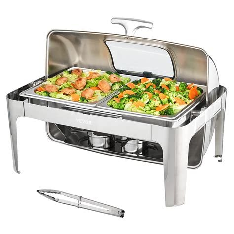 Amazon.com: VEVOR Roll Top Chafing Dish Buffet Set, 9 Qt, Stainless ...