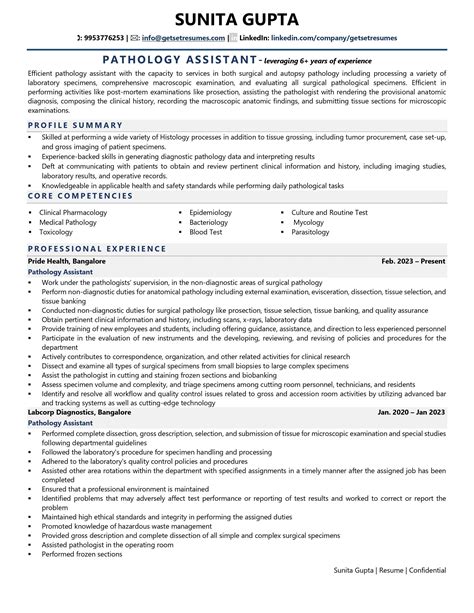 Pathology Assistant Resume Examples & Template (with job winning tips)