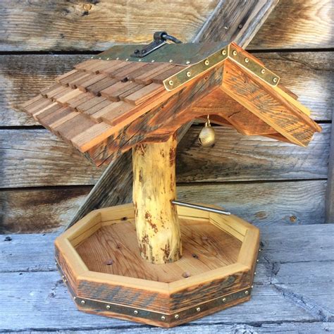Artistic Birdfeeder, Barnwood. Outdoor, Pine. Functional Wedding Gift ...