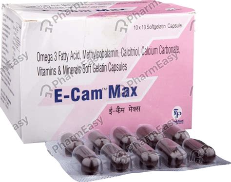 Buy E Cam Max Strip Of 10 Capsules Online at Flat 15% OFF | PharmEasy
