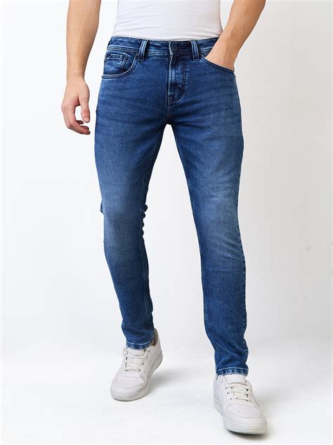 Spykar Dark Blue Low Rise Slim Fit Casual Jeans For Men