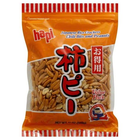 Hapi Japanese Rice Crackers with Chili and Peanuts, India | Ubuy