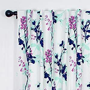 Buy Tranquebar Curtain Co. Floral Print Door Curtains- Room Darkening ...