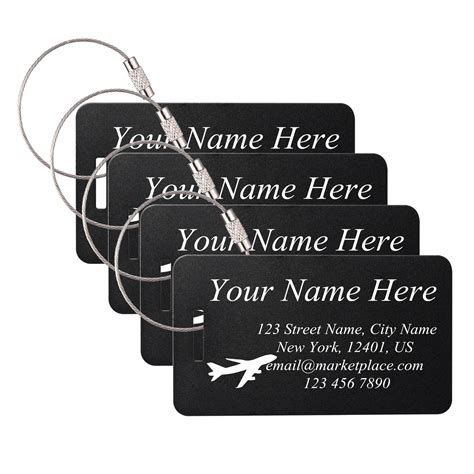 Amazon.com: MeMeDIY Personalized Aluminum Luggage Tags with Engraved ...