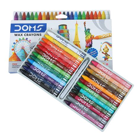 Doms Non-Toxic Extra Long Wax Crayon Set in Cardboard Box – Goyalbazaar