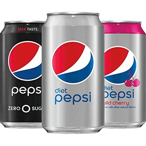 Pepsi Zero Calorie Variety Pack With Diet Pepsi/Diet Wild Cherry/Pepsi ...