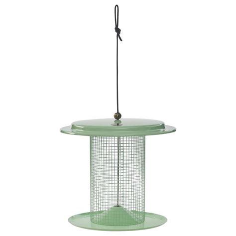 Modern Farmhouse Metal Mesh Sunflower Seed Bird Feeder Sage Green