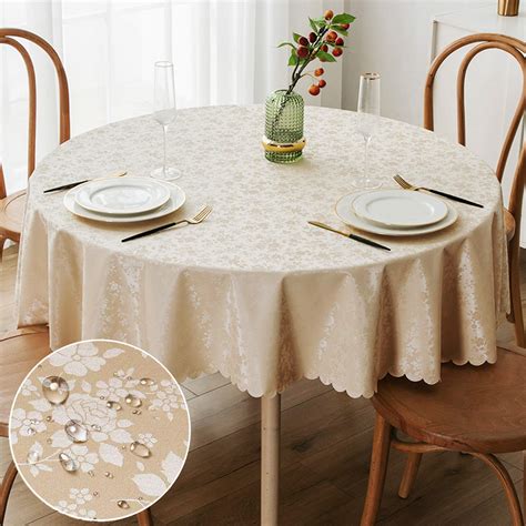 decorUhome Heavy Duty Vinyl Tablecloth, Waterproof Round Table Cloth ...