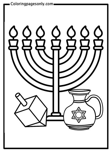Dreidel Coloring Hanukkah Pages Clipart Printable Kids Library ...