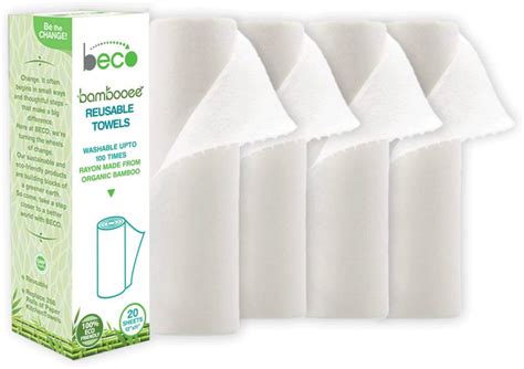 Beco Bambooee Eco Friendly Reusable Kitchen Towel Roll (20 Sheets ...