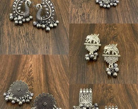 Kolhapuri Stone Studded South Indian Oxidised Set in Different - Etsy India