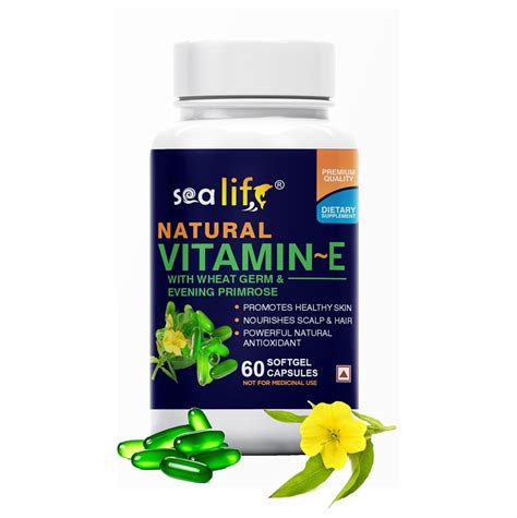 Sea life Vitamin E Capsules | Natural Vitamin E for Face and Hair, With ...
