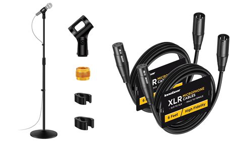 Amazon.com: InnoGear Detachable Mic Floor Stand & 2 Pack 6 Feet Male to ...