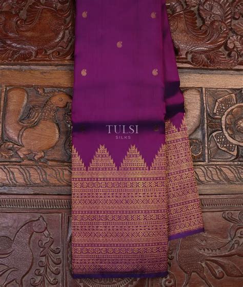 Buy Purple Kanjivaram Silk Saree T632371