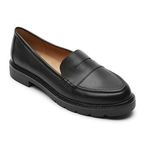 Black Penny Loafers For Women