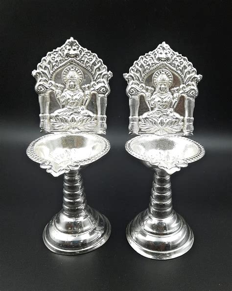 Buy Varalakshmi Pure German Silver Deepam, Diya, Lamp, Vilakku, for ...