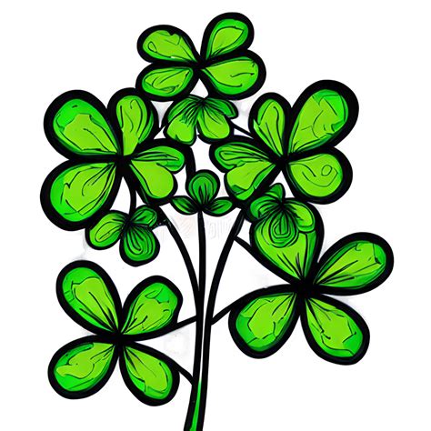 Beautiful Retro Irish National Flower Shamrock Bouquet · Creative Fabrica