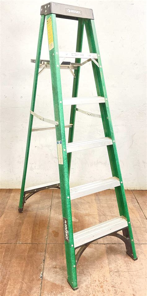 Lot - Husky 6ft Fiberglass A-frame Ladder