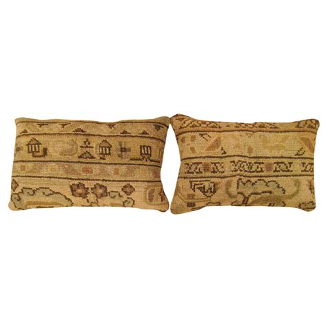 Pair of Decorative Antique Spanish Savonnerie Carpet Pillows with ...