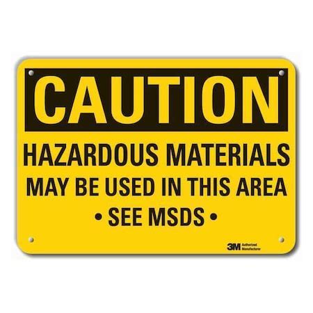 Lyle Reflective Hazardous Materials Caution Sign, 10 in H, 14 in W ...