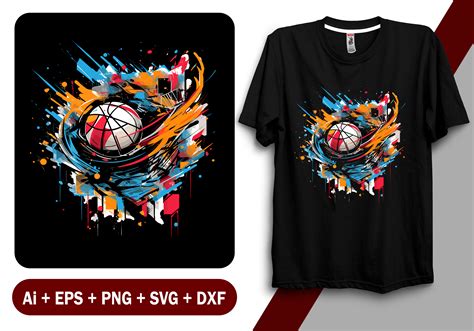 Vibrant Basketball T-shirt Design Vector Graphic by Custom T-Shirt ...