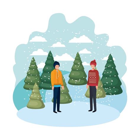 Walking a winter wonderland Vectors - Download Free High-Quality ...