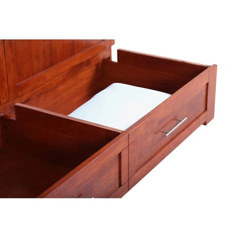 Mega Solutions Daily Delight Murphy Cabinet Chest Bed Cherry Queen with ...