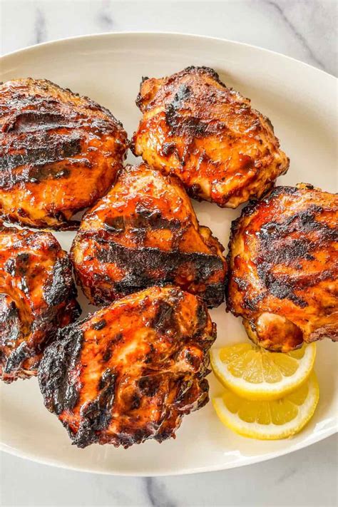 Grilled BBQ Chicken Thighs Recipe - This Healthy Table