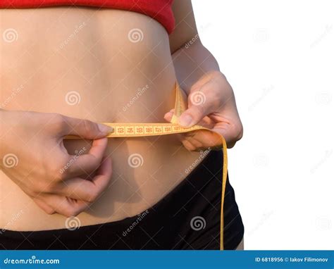 Woman Measuring Waist with a Tape Measure Stock Photo - Image of active ...