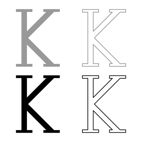 Kappa greek symbol capital letter uppercase font icon outline set black ...
