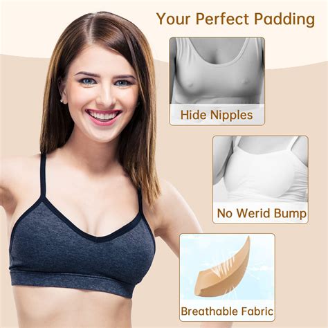 Snapklik.com : Bra Pads Inserts 4 Pairs - Sewn Edges Breast Padding For ...