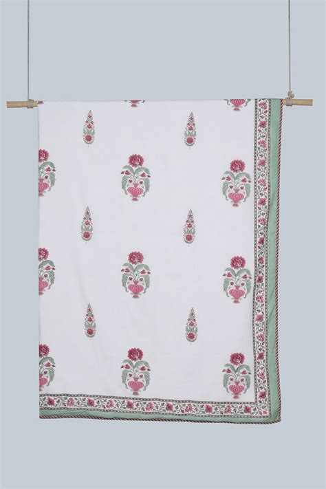 Buy Guldasta E Shaheena Premium Hand Block Printed Cotton Muslin Dohar ...