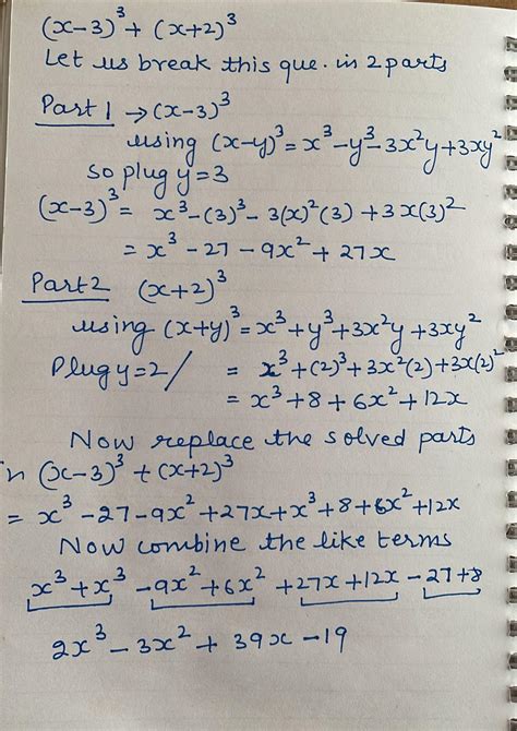 (x-3)^3 + (x+2)^3 in standard form - Brainly.in