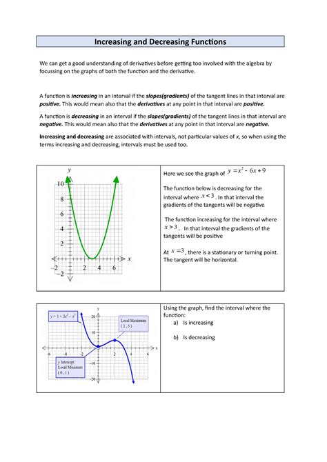 Image result for Increasign Decreasing Functions Graph