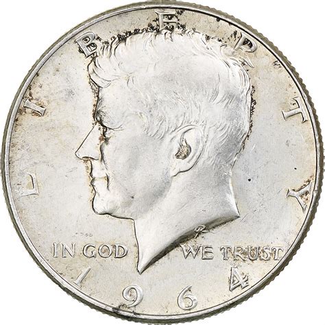 United States, Half Dollar, Kennedy, 1964, Philadelphia, Silver,