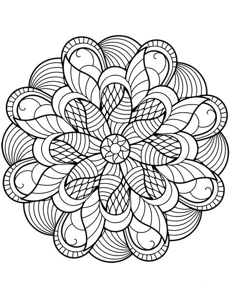 Printable Flower Mandala Coloring Pages - Printable Word Searches