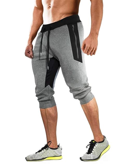 Buy MAGCOMSEN Gym Pants for Men Workout Capri Shorts Capri Pants Capri ...