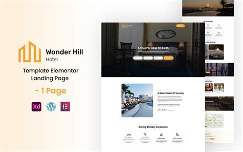 Wonder Hill - Page de destination Elementor des services hôteliers