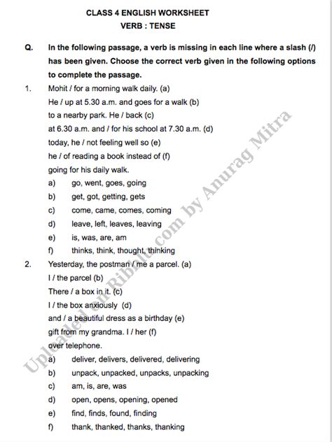 Image result for Class 4th English Worksheet CBSE