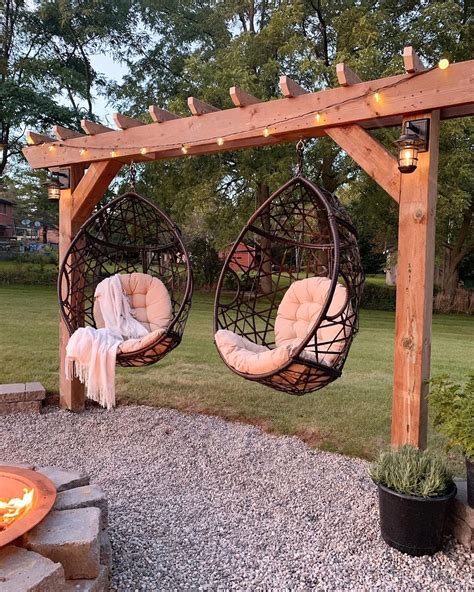 Hanging Egg Chair Firepit – AspenAckley | Backyard area, Outdoor decor ...