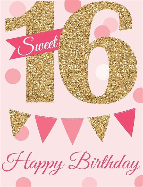 Sweet 16 birthday for girl card - Artofit