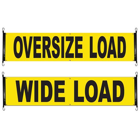 Oversize Wide Load Sign Vinyl with Bungees 18 84 Reversible