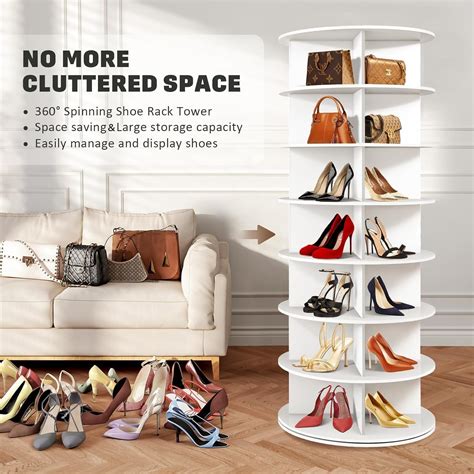 Corbyles Rotating Shoe Rack Tower, 360° Revolving Round Free India | Ubuy