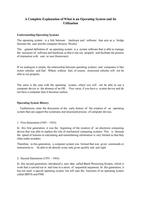 Image result for Operating System Explanation