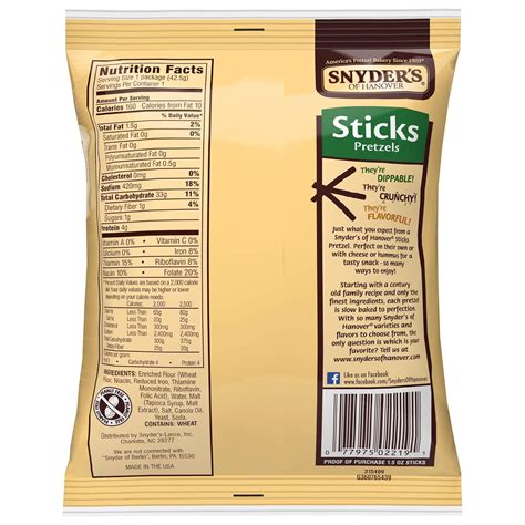 Snyder S Pretzel Sticks Nutrition Facts | Besto Blog