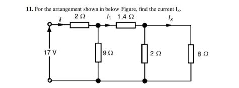 11. For the arrangement shown in below Figure, find the current Ix. 2Ω ...