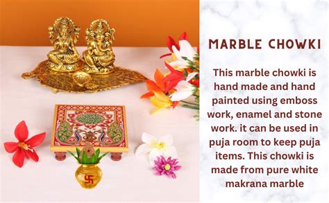 Handicrafts Paradise ( 4 x 4 inch, Set of 10 Pc Marble Chowki with ...